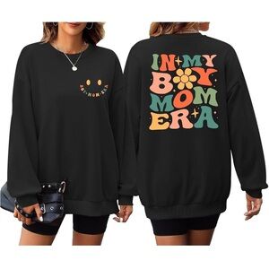 Mama Sweatshirts:Boy Mom Era Sweatshirts Funny Mom Life Crewneck Pullover/304-6